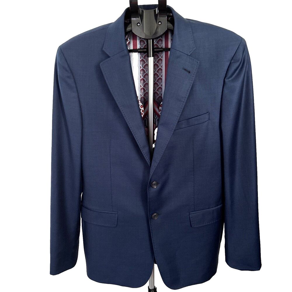 Ted Baker Men’s Size 42R Modern Fit Super 110's Blue Wool Blazer Sport Coat